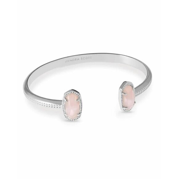 Kendra Scott Elton Silver Cuff Bracelet in Rose Quartz - Picture 2 of 5